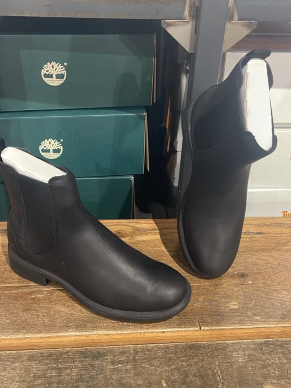 TIMBERLAND WOMEN'S VERONA SQUARE MID CHELSEA BOOT BLACK FULL GRAIN A42MJ-W02